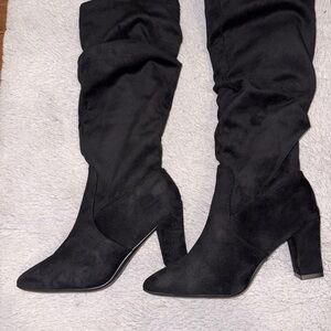 SHEIN Black Heeled Boots for Women